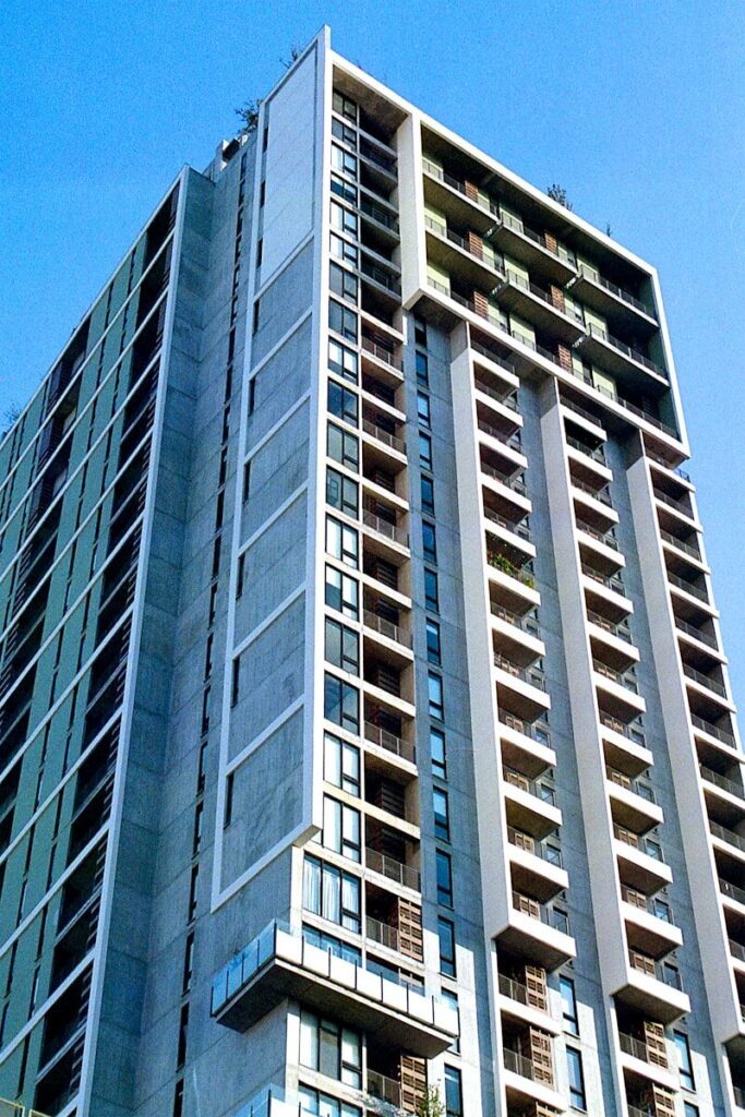 a very tall building with lots of windows